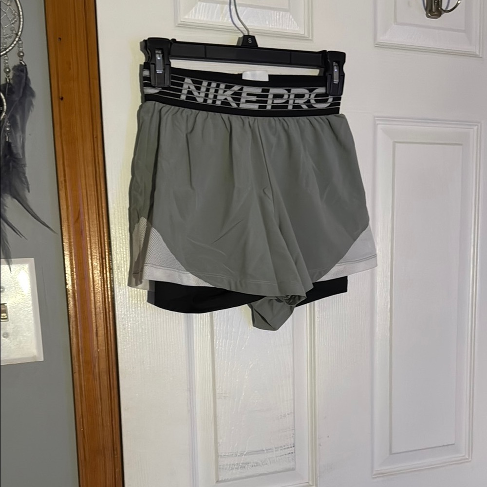 Nike Gray and Black Athletic Shorts Performance Wear